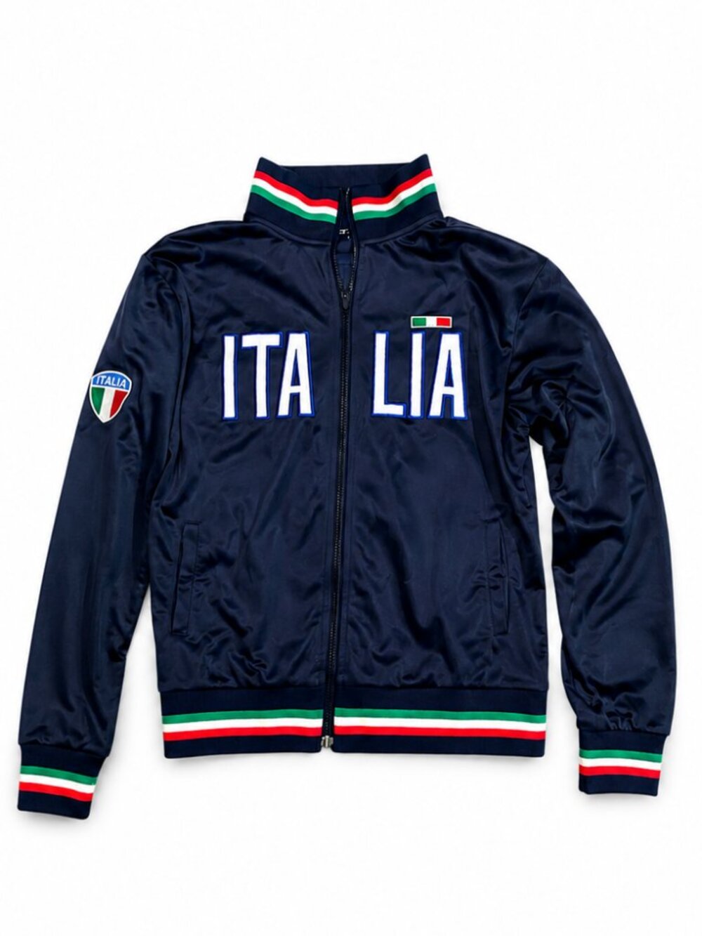 Venezia Italia Italy Soccer Track Jacket Men’s M Navy Embroidered Full Zip EUC